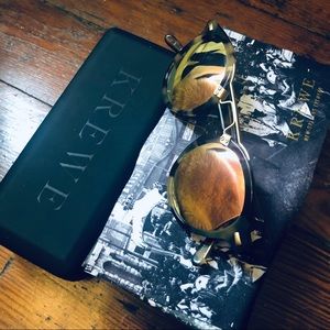 KREWE St. Louis 24k Gold Mirrored Rose Sunglasses